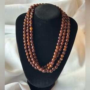 Elegant Brown Beaded Necklace
